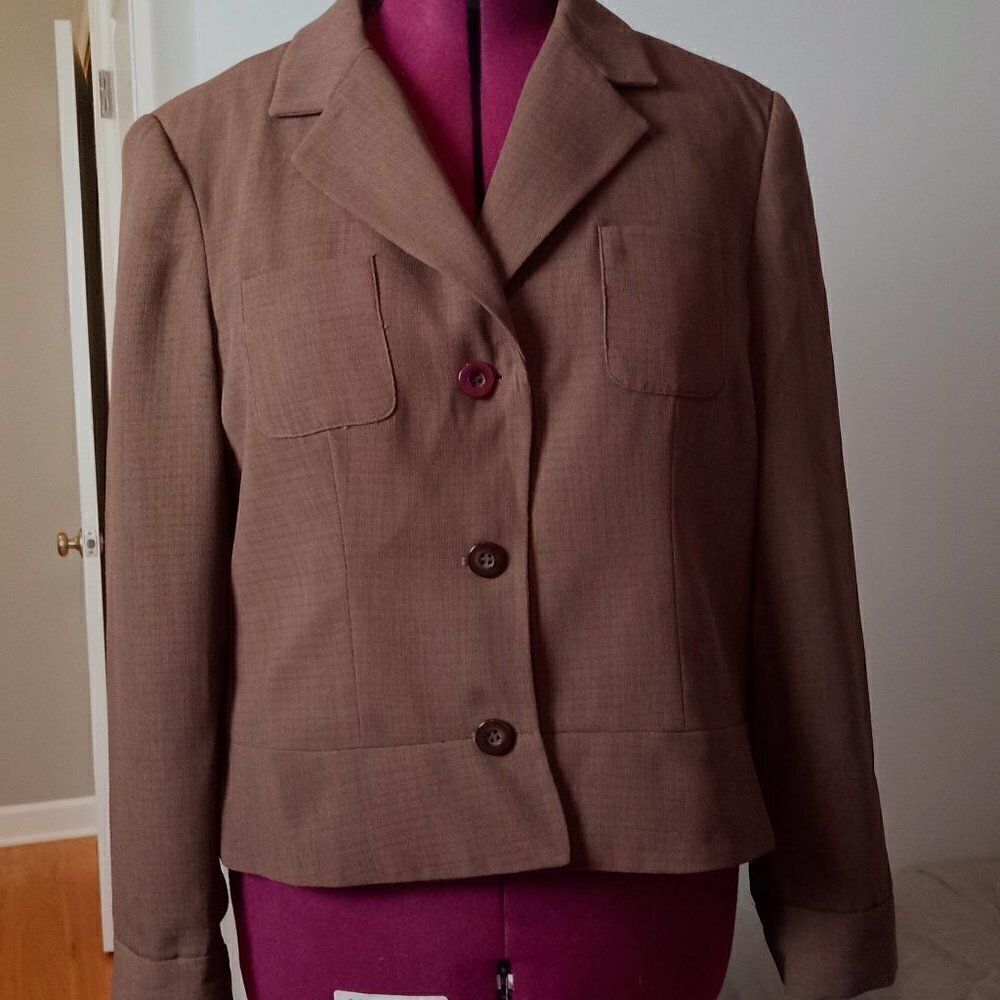 Emma James Chocolate Brown Peplum Waist Jacket